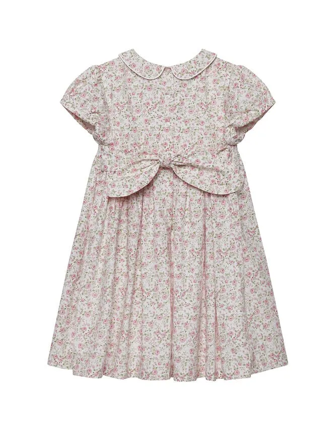 Children Trotters Rose Print Smock Dress Pink Monsoon Dresses
