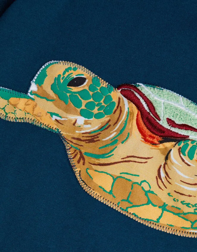 Children Turtle Applique TShirt Blue Monsoon Tops and TShirts