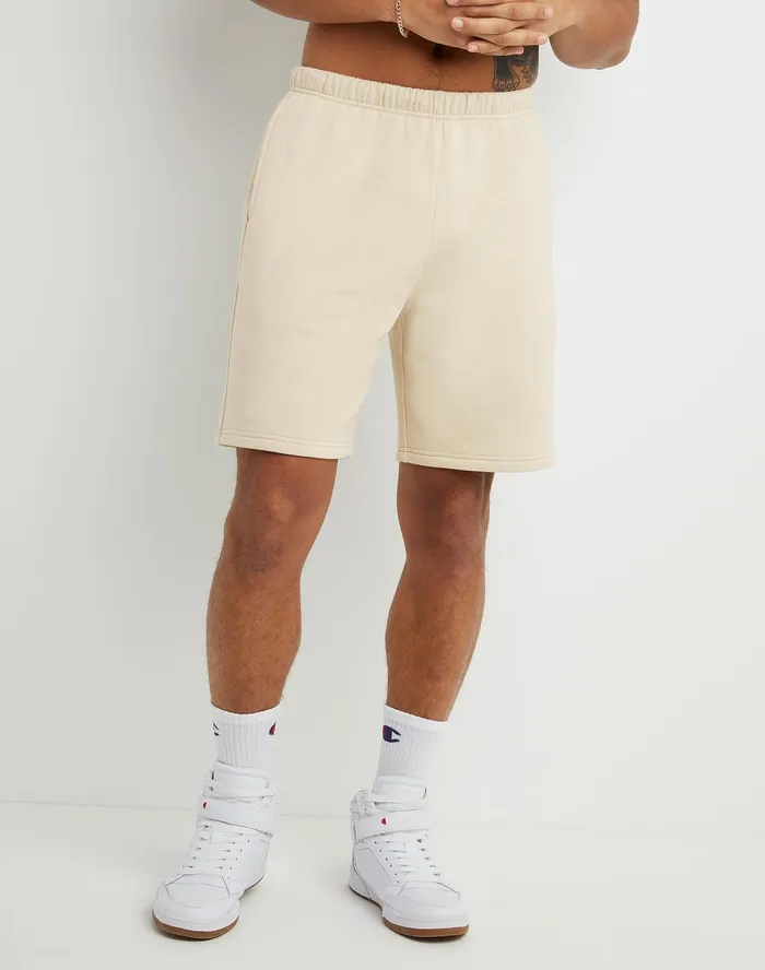 Classic Fleece Shorts C Over Script Logo 8034 Pebblestone Men Champion Shorts
