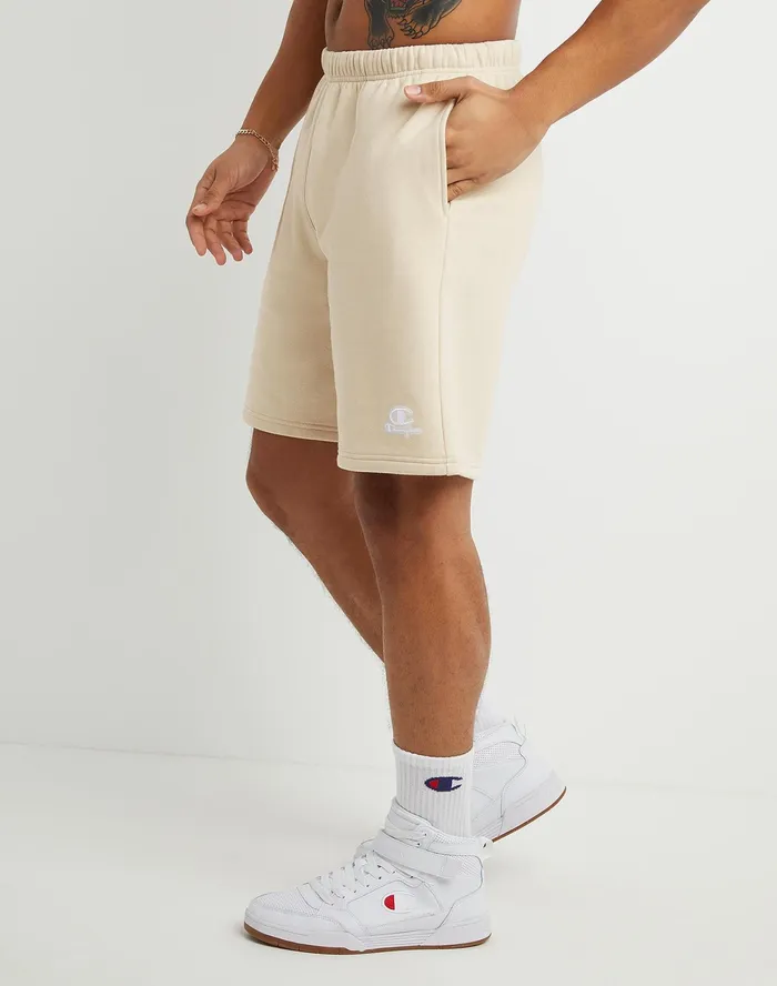 Classic Fleece Shorts C Over Script Logo 8034 Pebblestone Men Champion Shorts