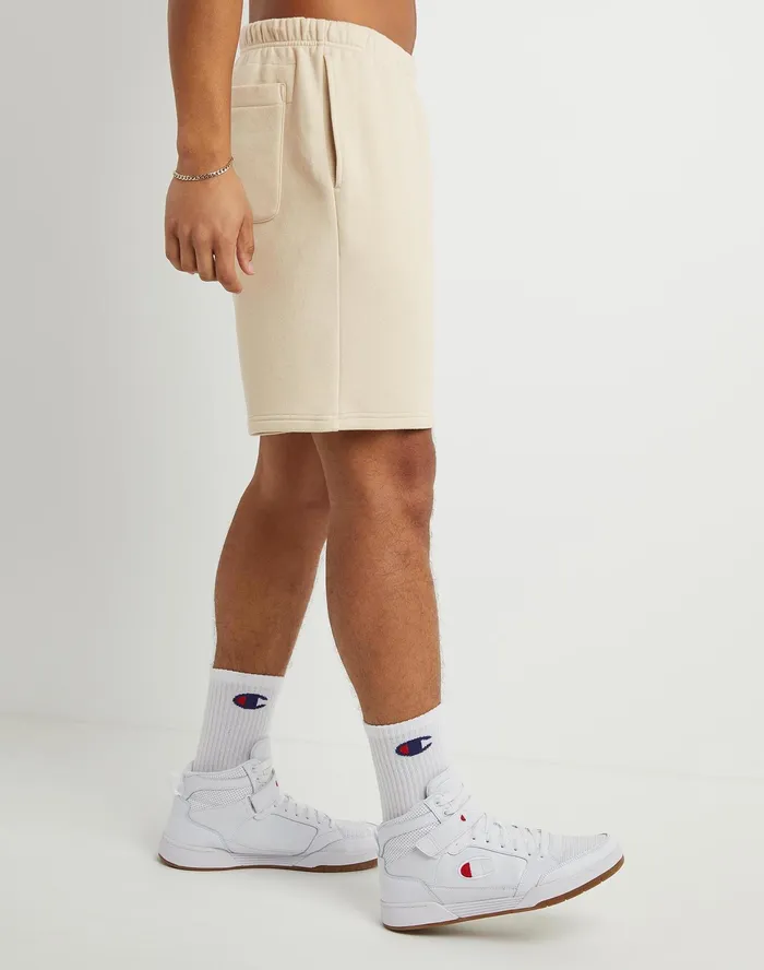 Classic Fleece Shorts C Over Script Logo 8034 Pebblestone Men Champion Shorts