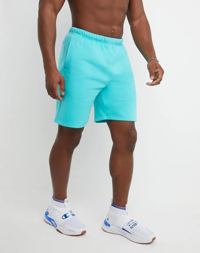 Classic Fleece Shorts C Over Script Logo 8034 Portal Teal Men Champion Shorts