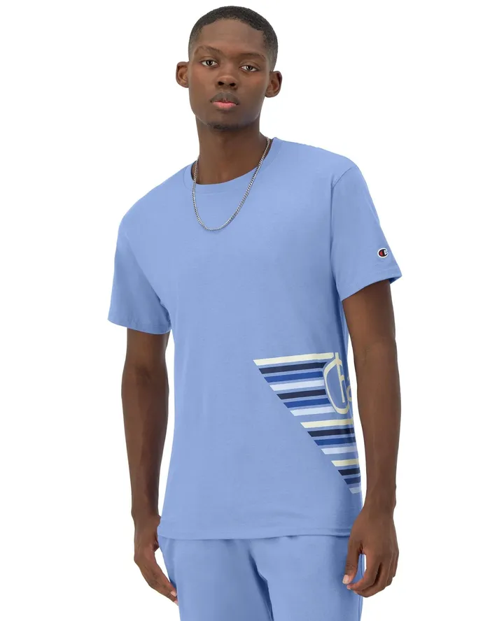 Classic Graphic TShirt Retro Speed Plaster Blue Men Champion TShirts and Tops