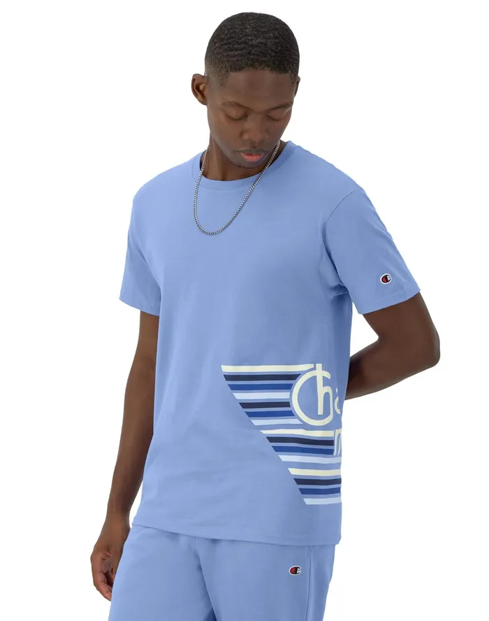 Classic Graphic TShirt Retro Speed Plaster Blue Men Champion TShirts and Tops