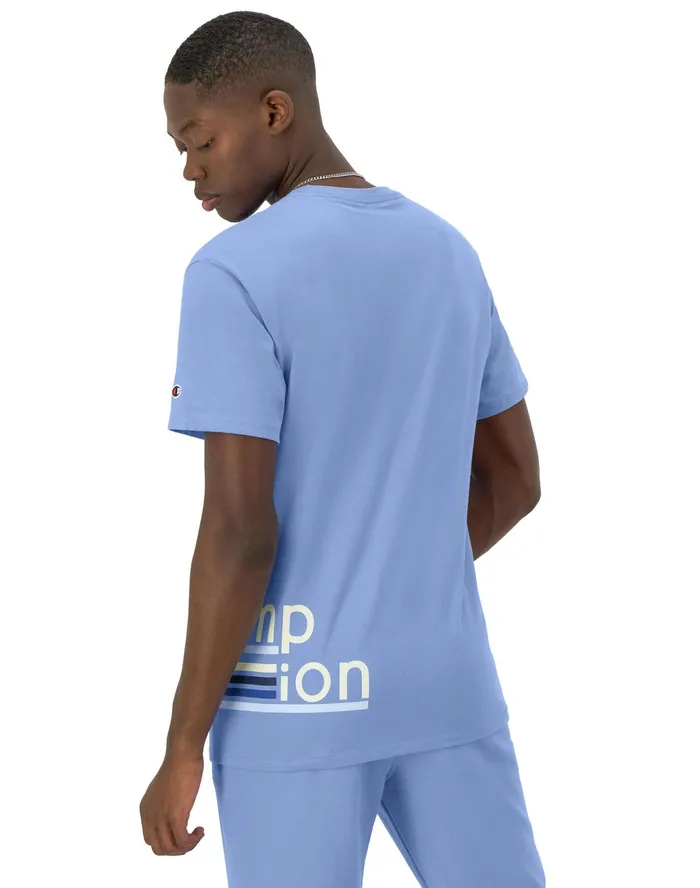 Classic Graphic TShirt Retro Speed Plaster Blue Men Champion TShirts and Tops