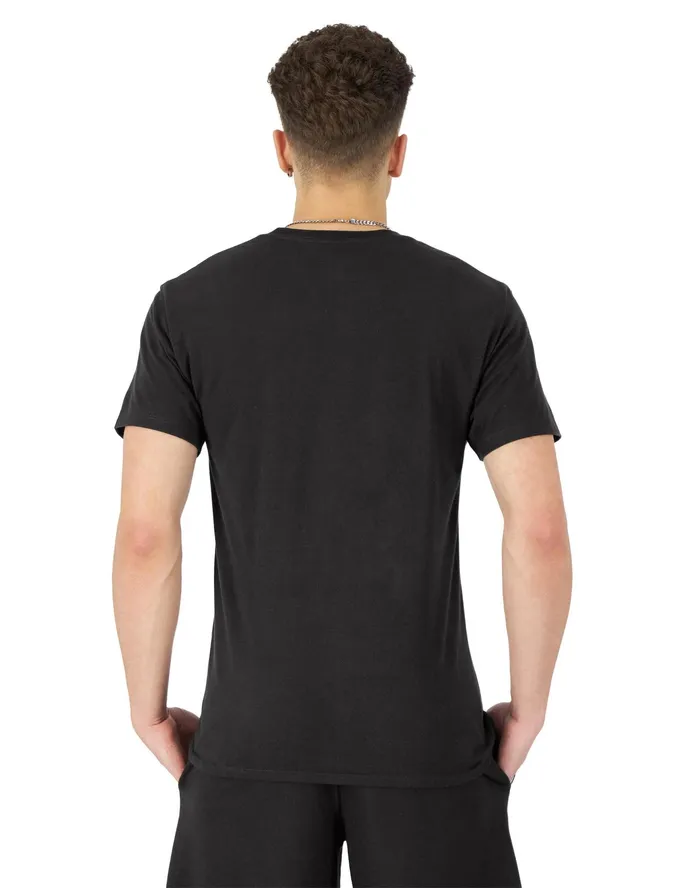 Classic Graphic TShirt Winged Foot Logo Black Men Champion TShirts and Tops
