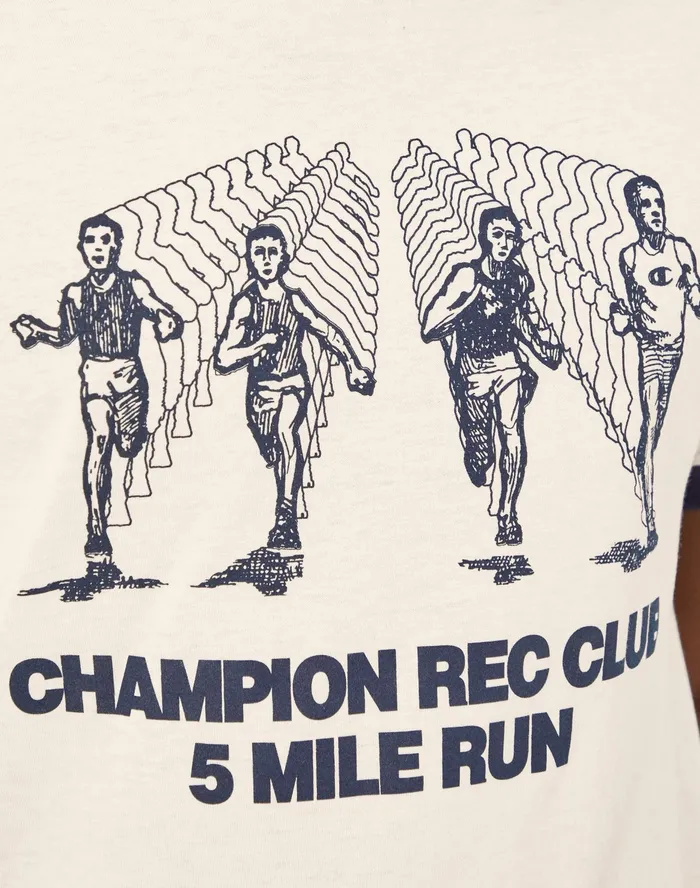 Classic Ringer Graphic TShirt Rec Club Run Natural Men Champion TShirts and Tops