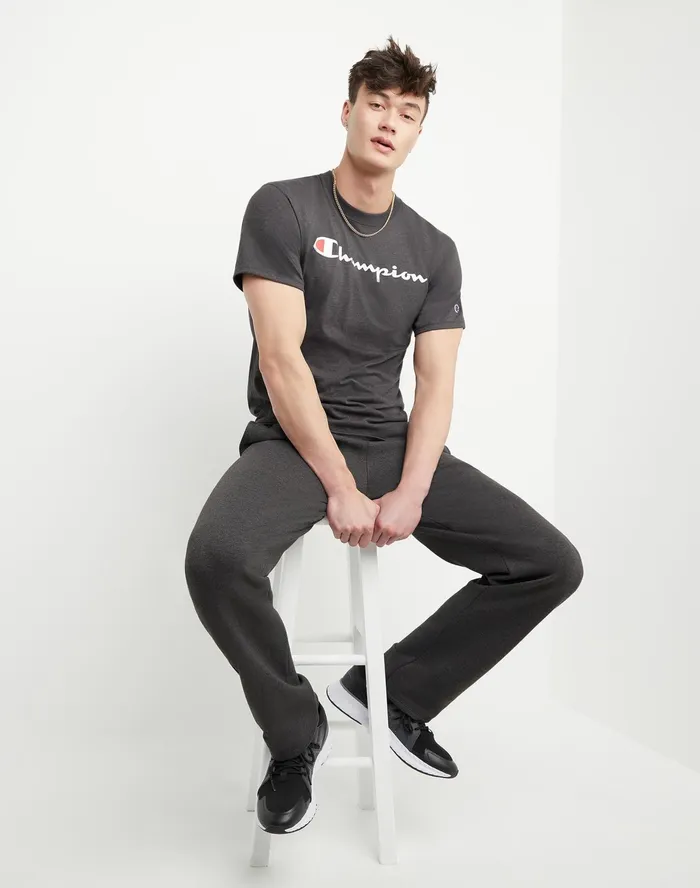 Classic TShirt Script Logo Granite Heather Men Champion TShirts and Tops