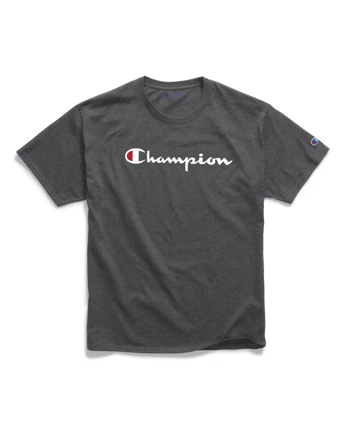 Classic TShirt Script Logo Granite Heather Men Champion TShirts and Tops