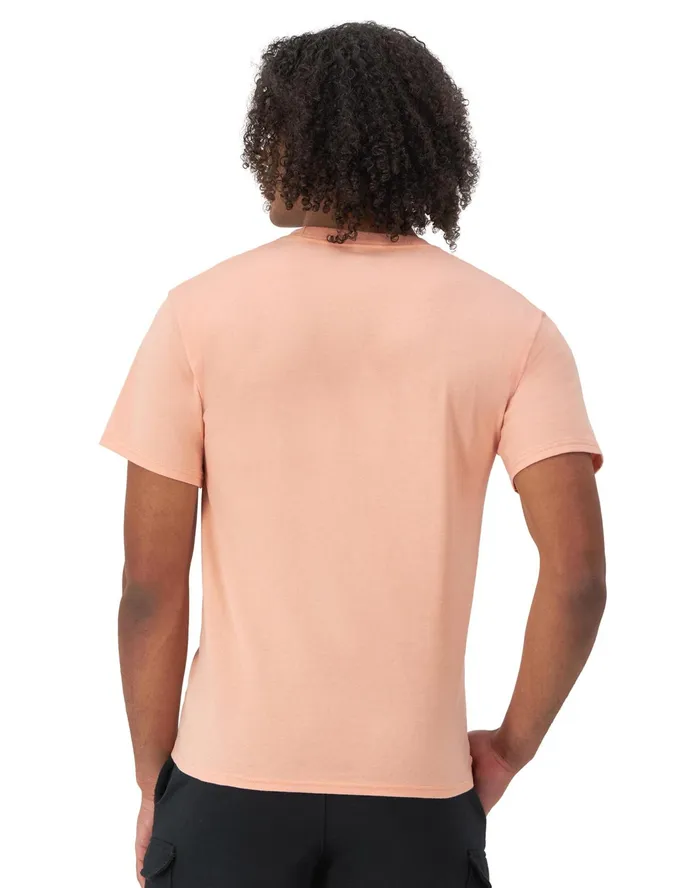 Classic Tee Embroidered C Logo Peach Grapefruit Men Champion TShirts and Tops