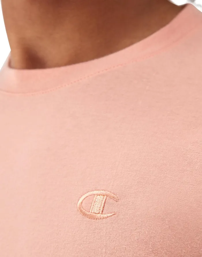 Classic Tee Embroidered C Logo Peach Grapefruit Men Champion TShirts and Tops