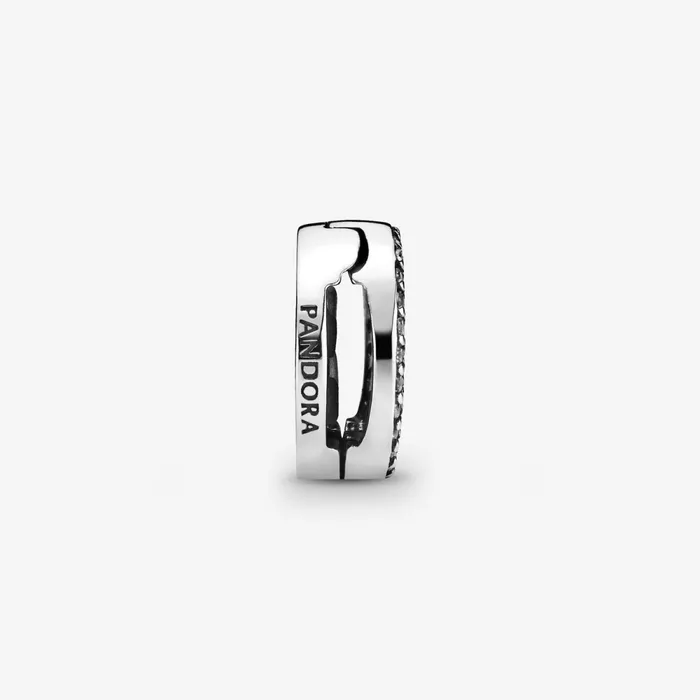 Clips Women Pandora Round Pav Clip Charm Sterling Silver