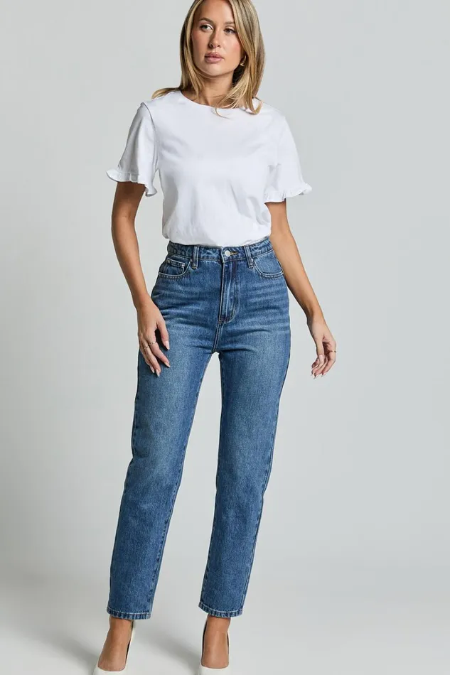 Closer To Home Tee 8211 Ruffle Sleeve Tee In White Women Showpo Basics