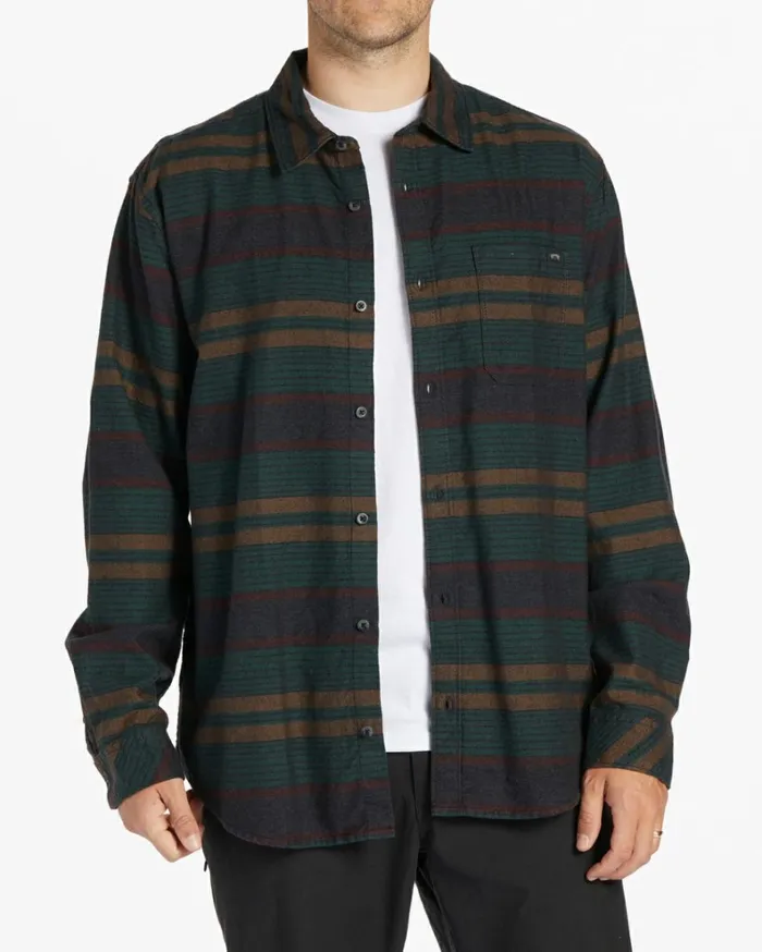 Coastline Flannel Long Sleeve Shirt Jungle Men Billabong Flannels
