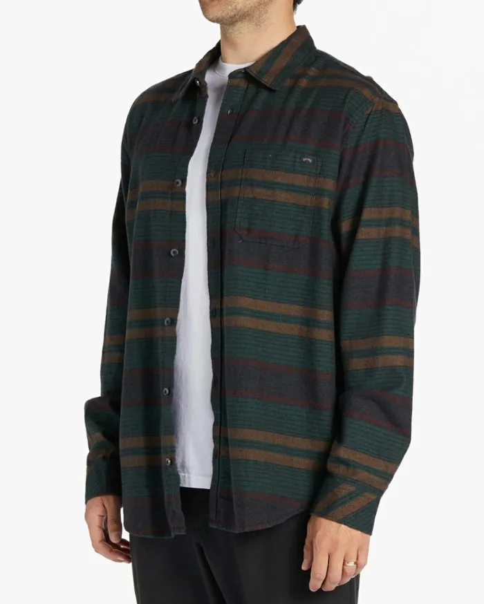 Coastline Flannel Long Sleeve Shirt Jungle Men Billabong Flannels