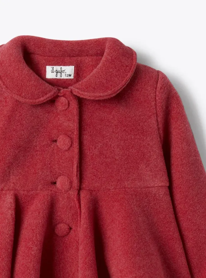 Coats And Jackets Baby 036Girl 216 Il Gufo Fleece Jacket With Ruffle
