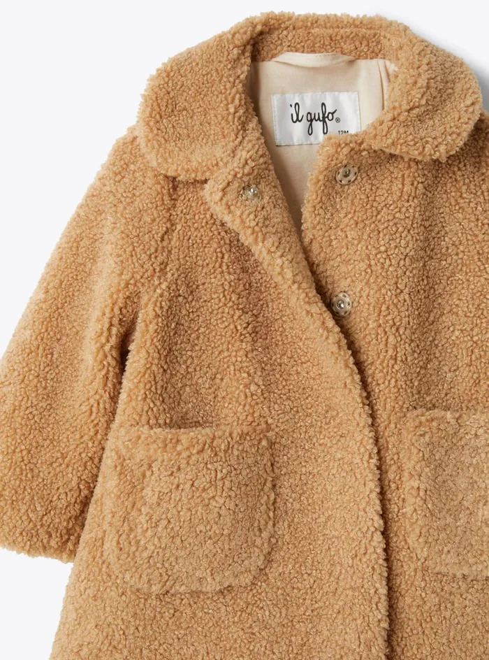 Coats And Jackets Baby 036Girl 216 Il Gufo Long Curly Coat