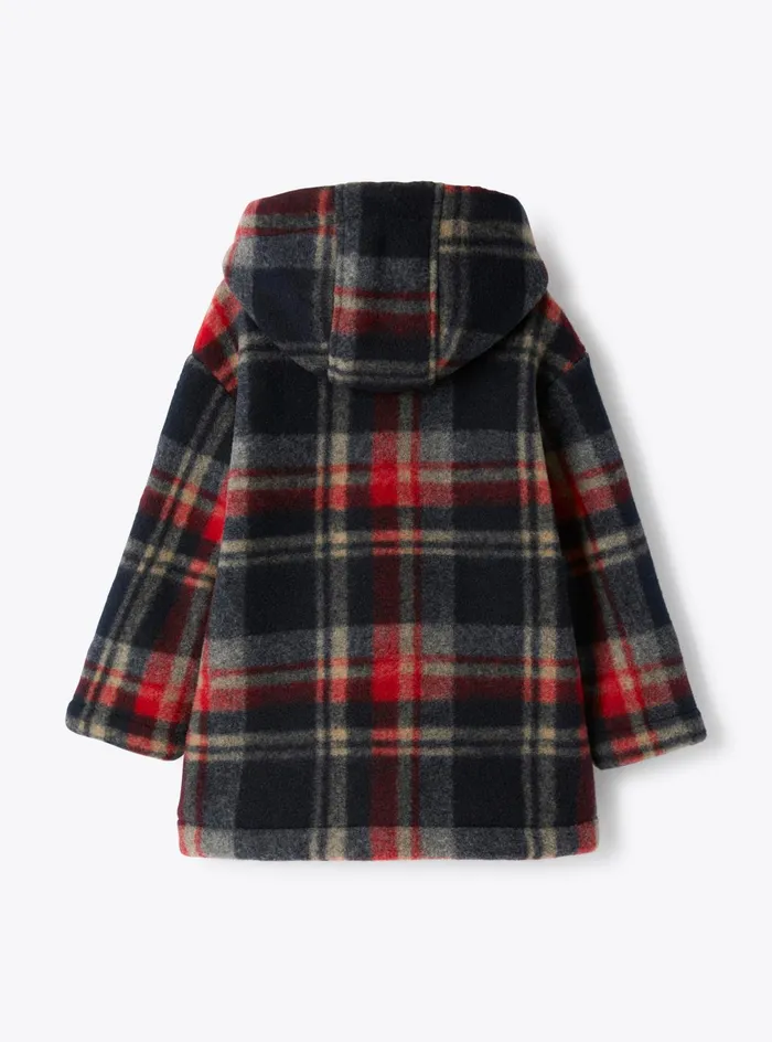 Coats And Jackets Boy 216 Il Gufo Checkered Technowool Dufflecoat