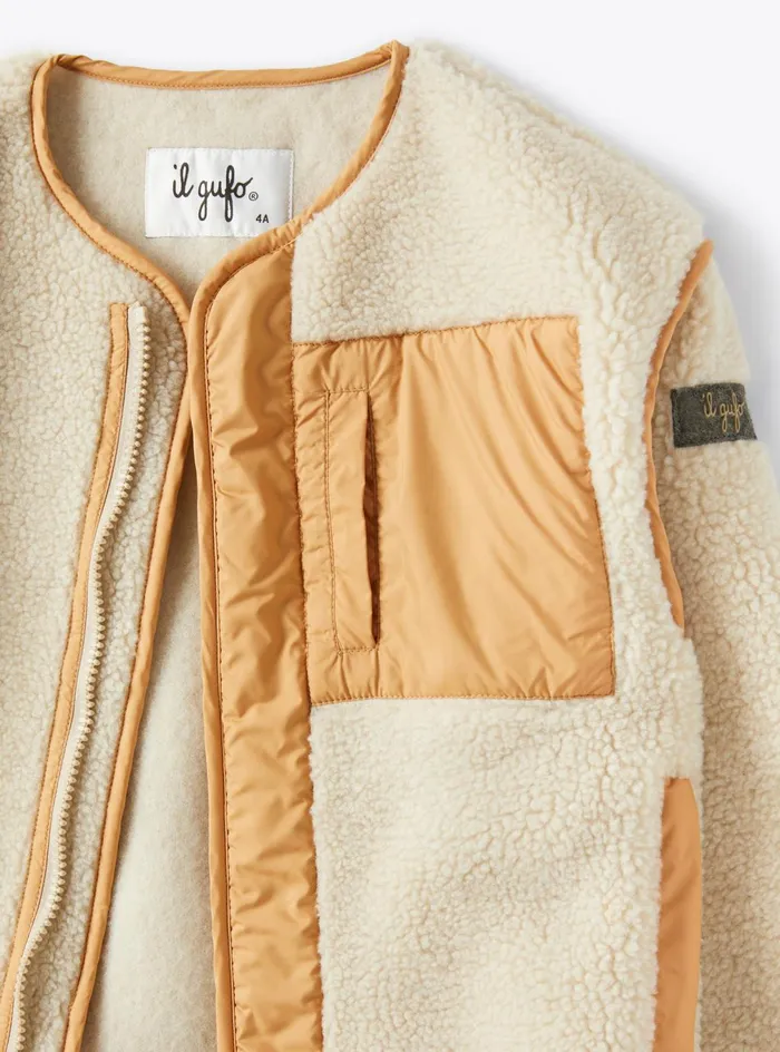 Coats And Jackets Girl 216Boy 216 Il Gufo Curly Fleece Jacket With Pocket