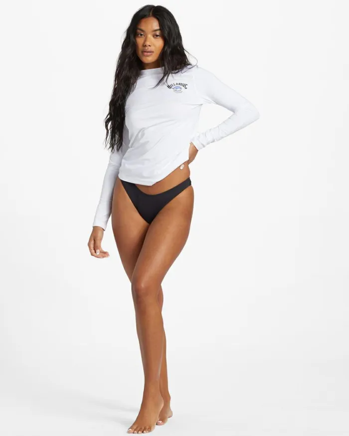 Core Loose Fit Long Sleeve Surf Tee White Women Billabong Rashguards and Bodysuits