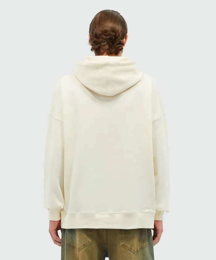 Cotton Hooded Sweatshirt With Brushstroke Logo Men MSGM Hoodies And Sweatshirts
