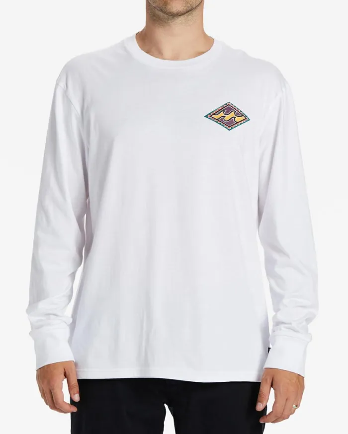 Crayon Wave Long Sleeve TShirt White Men Billabong TShirts