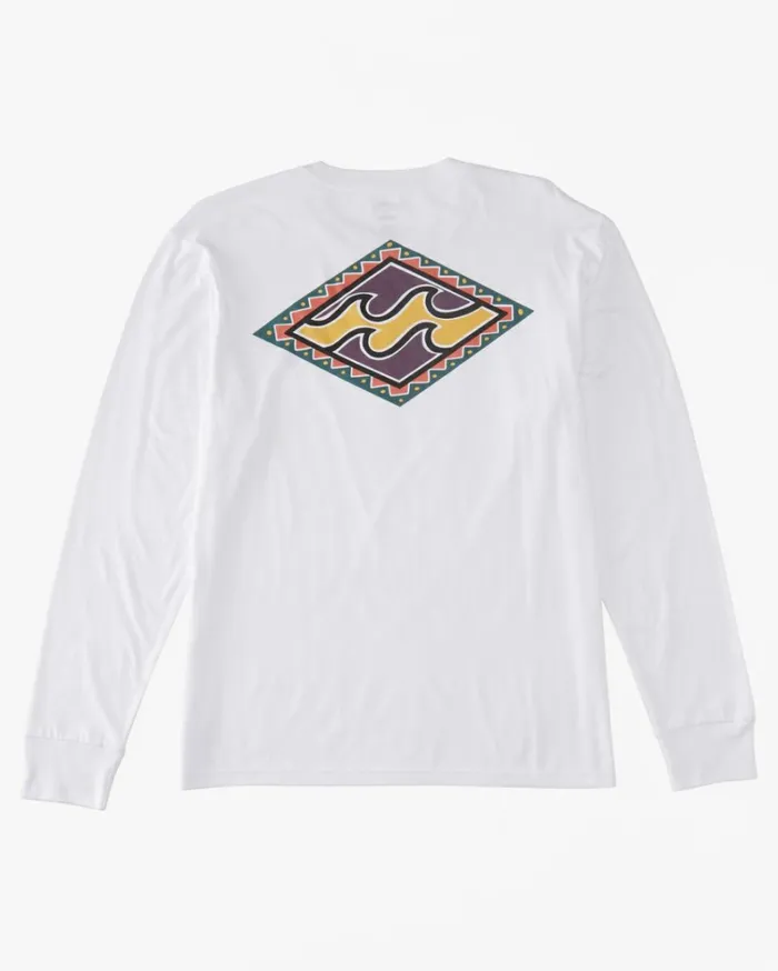 Crayon Wave Long Sleeve TShirt White Men Billabong TShirts