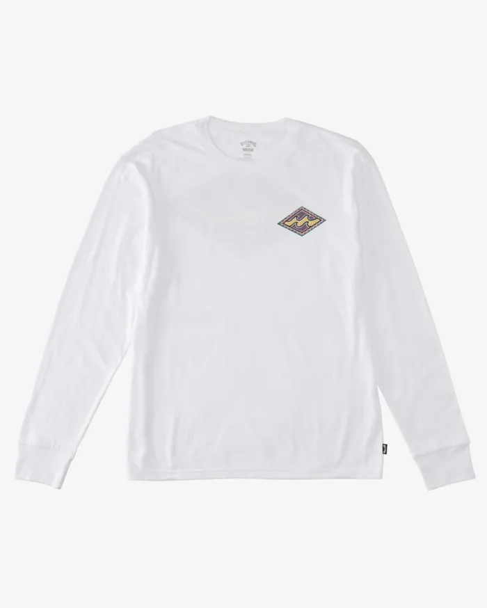 Crayon Wave Long Sleeve TShirt White Men Billabong TShirts