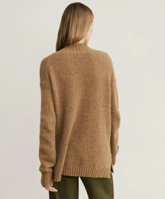 Crewnecks and Pullovers Women Jenni Kayne Alpaca Mockneck Pullover Tan
