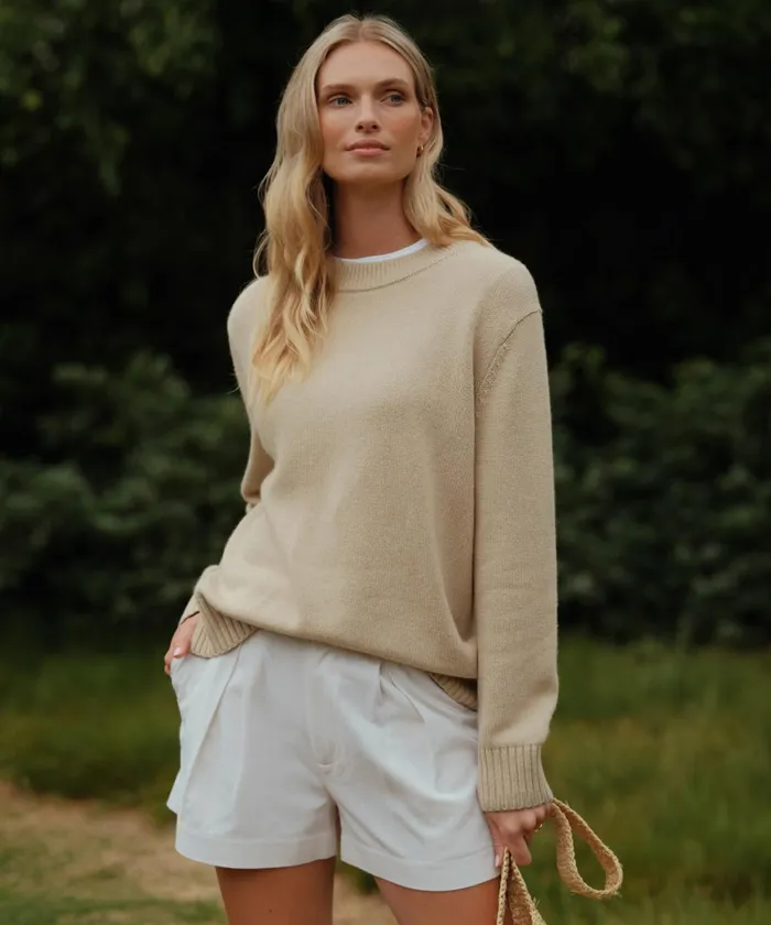 Crewnecks and Pullovers Women Jenni Kayne Oversized Crewneck Cream