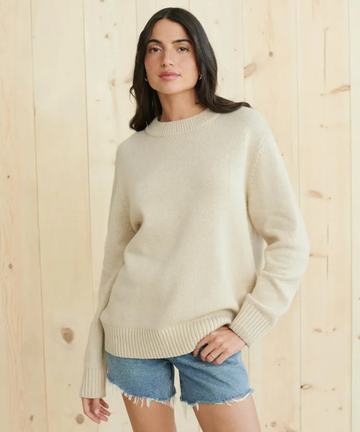 Crewnecks and Pullovers Women Jenni Kayne Oversized Crewneck Cream