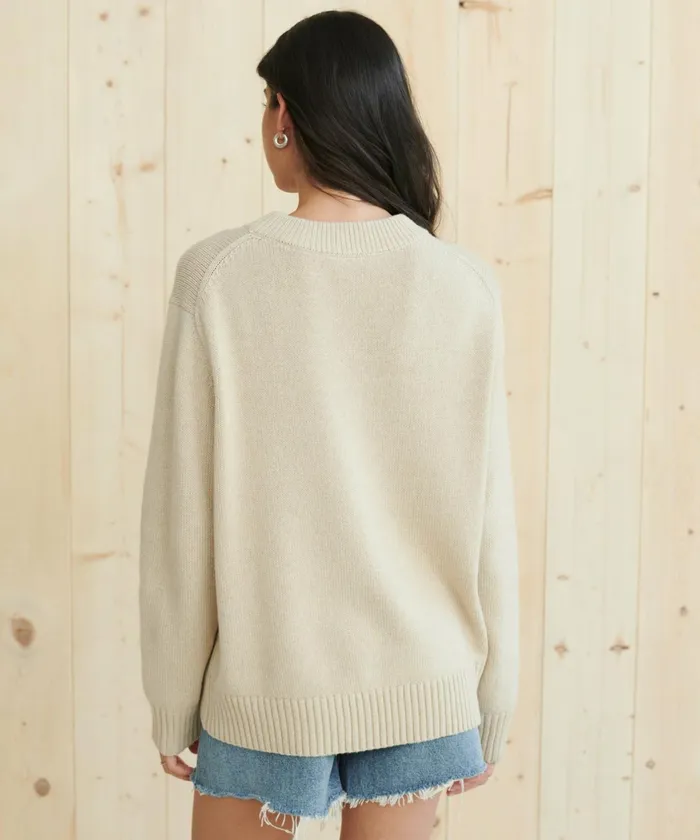 Crewnecks and Pullovers Women Jenni Kayne Oversized Crewneck Cream