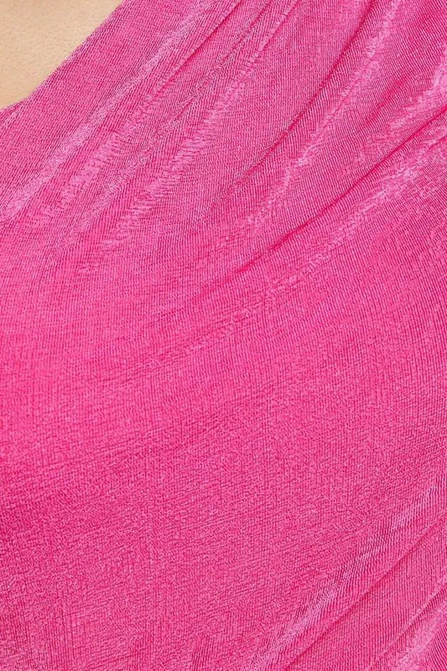 Cristle Midi Dress 8211 One Shoulder Side Cut Out Thigh Split Dress In Hot Pink Women Showpo Dresses