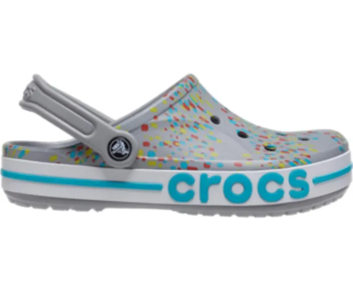 Crocs Bayaband Seasonal Printed Clog Light Grey Multi WomensMens Clogs