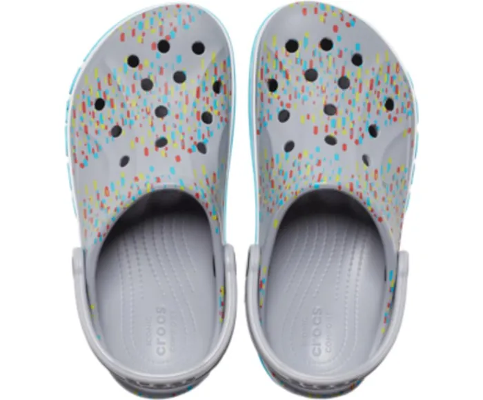 Crocs Bayaband Seasonal Printed Clog Light Grey Multi WomensMens Clogs
