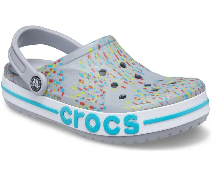 Crocs Bayaband Seasonal Printed Clog Light Grey Multi WomensMens Clogs
