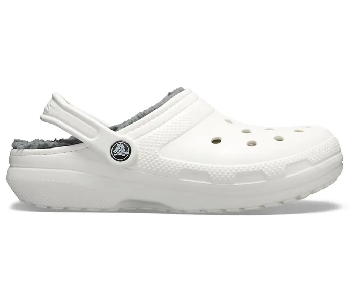 Crocs Classic Lined Clog White Grey WomensMens Clogs