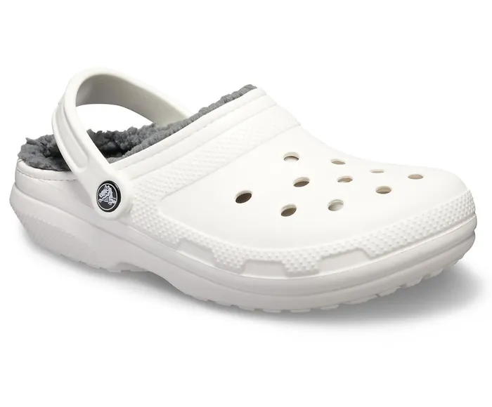 Crocs Classic Lined Clog White Grey WomensMens Clogs