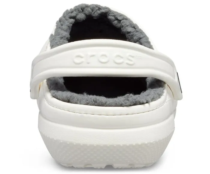 Crocs Classic Lined Clog White Grey WomensMens Clogs