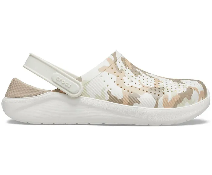 Crocs LiteRide Printed Camo Clog Almost White WomensMens Clogs