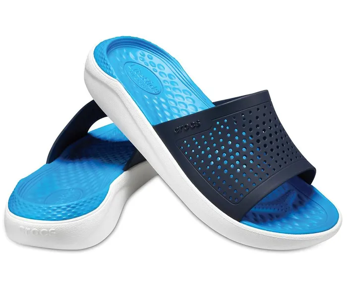 Crocs LiteRide Slide Navy White WomensMens Sandals
