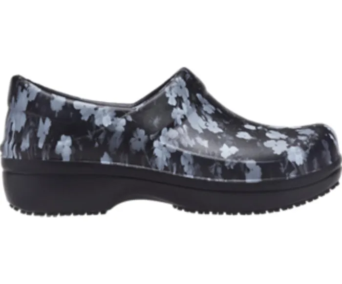 Crocs Neria Pro II Graphic Clog White Black Floral Womens Clogs