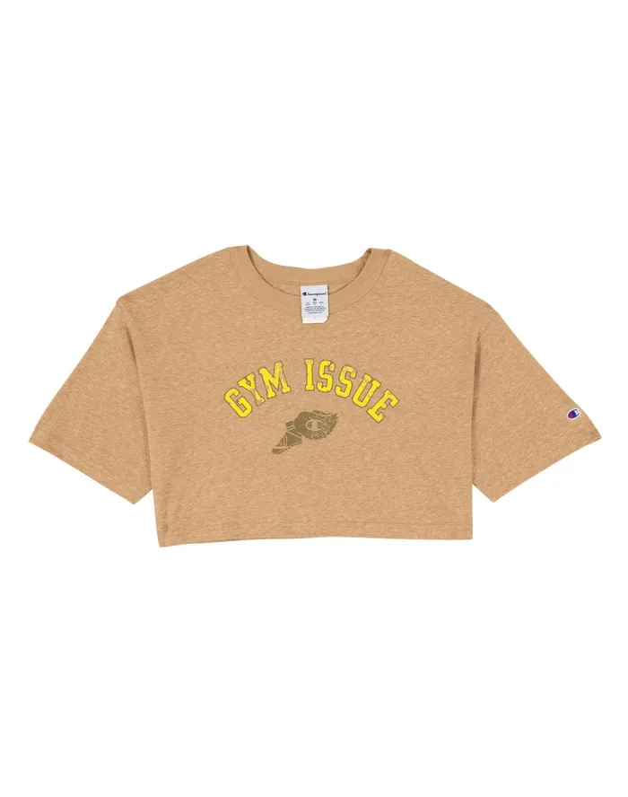 Cropped TShirt Gym Issues Graphic Country Walnut Heather Women Champion TShirts and Tops