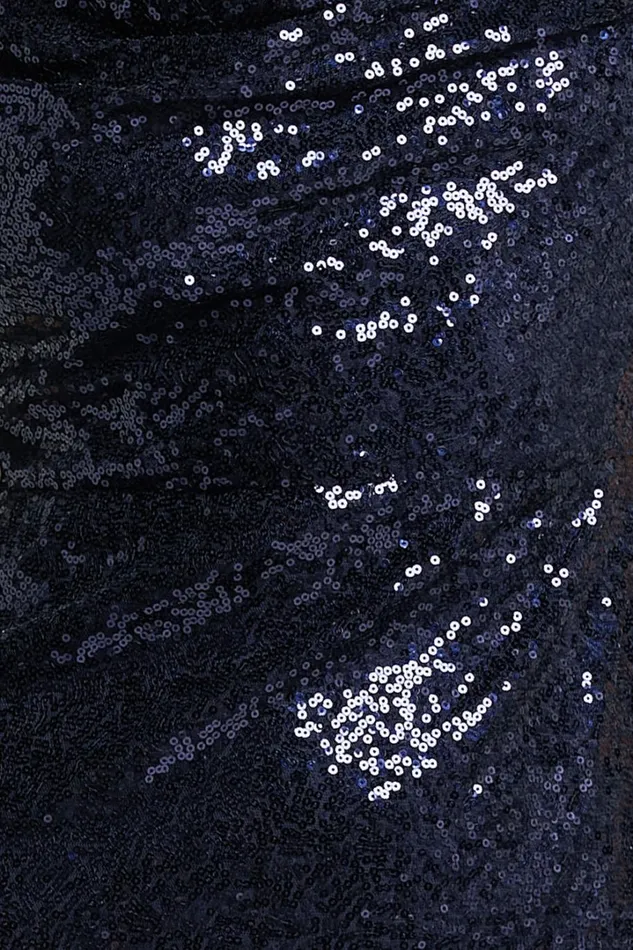 Cynthie Midi Dress 8211 Strappy Cowl Neck Sequin Slip Dress In Navy Women Showpo Dresses
