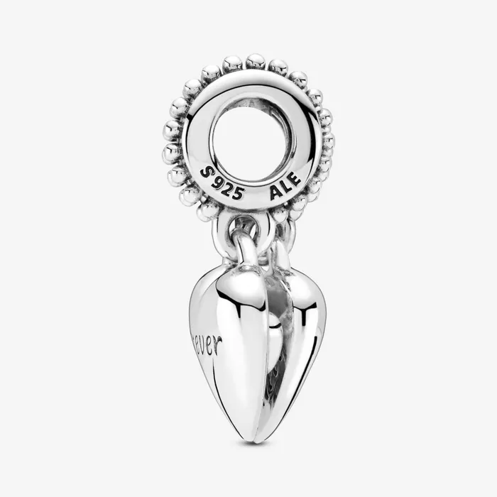 Dangle Charms Women Pandora Aunt and Niece Split Heart Dangle Charm