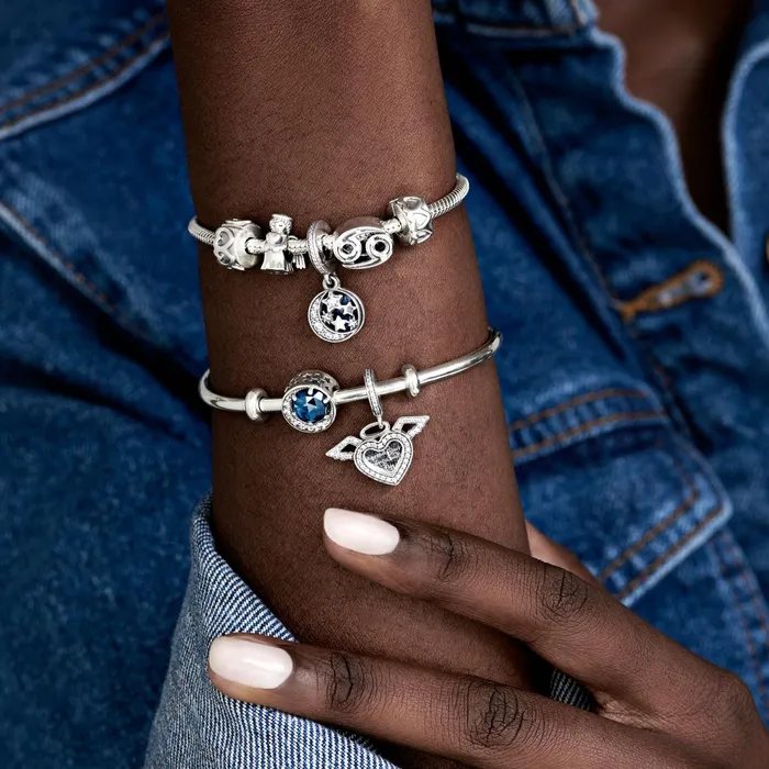 Dangle Charms Women Pandora Heart And Angel Wings Dangle Charm