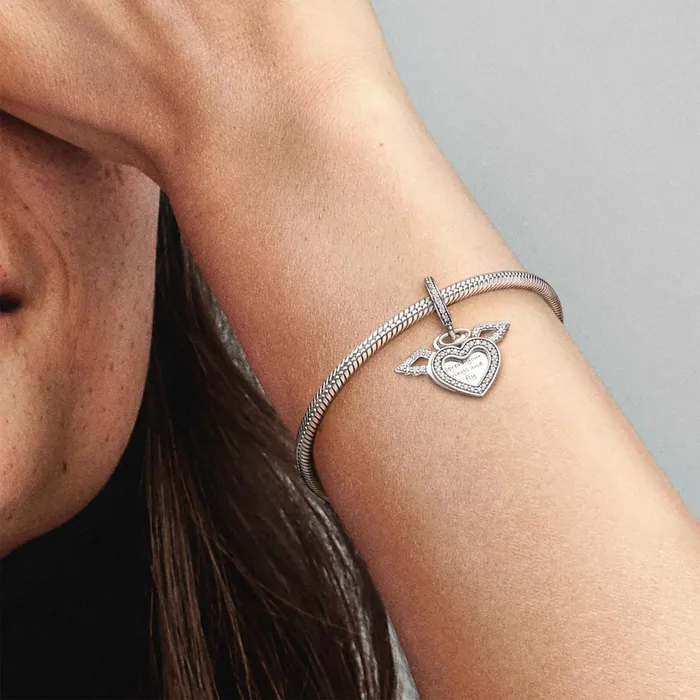 Dangle Charms Women Pandora Heart And Angel Wings Dangle Charm