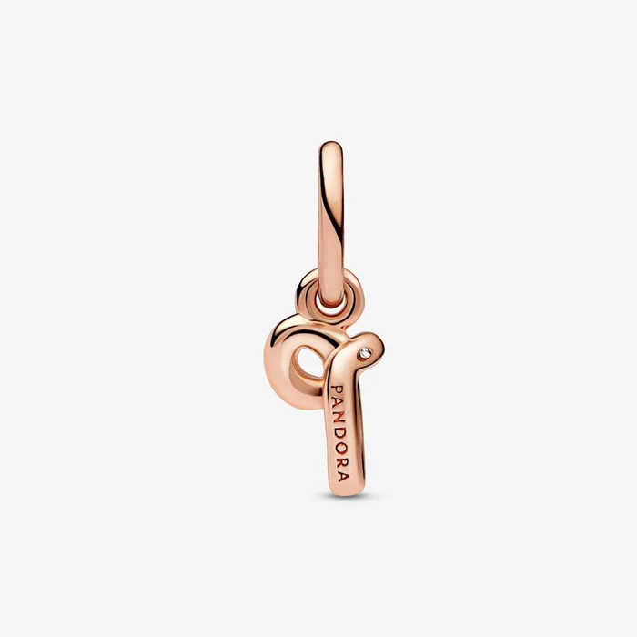 Dangle Charms Women Pandora Letter P Script Alphabet Dangle Charm