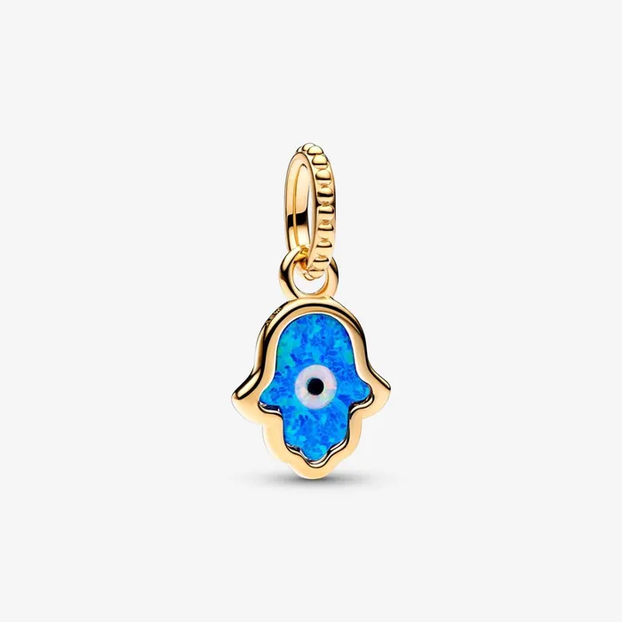 Dangle Charms Women Pandora Opalescent Blue Hamsa Hand Dangle Charm