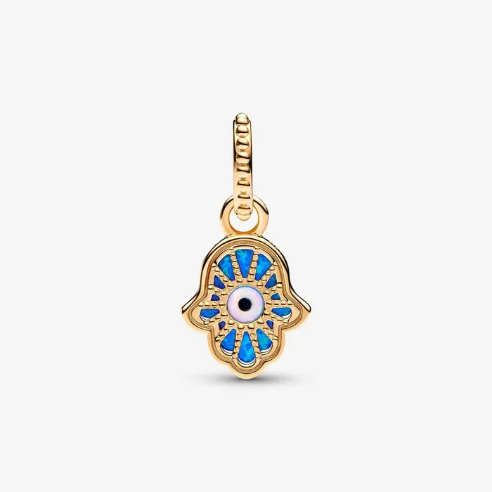 Dangle Charms Women Pandora Opalescent Blue Hamsa Hand Dangle Charm